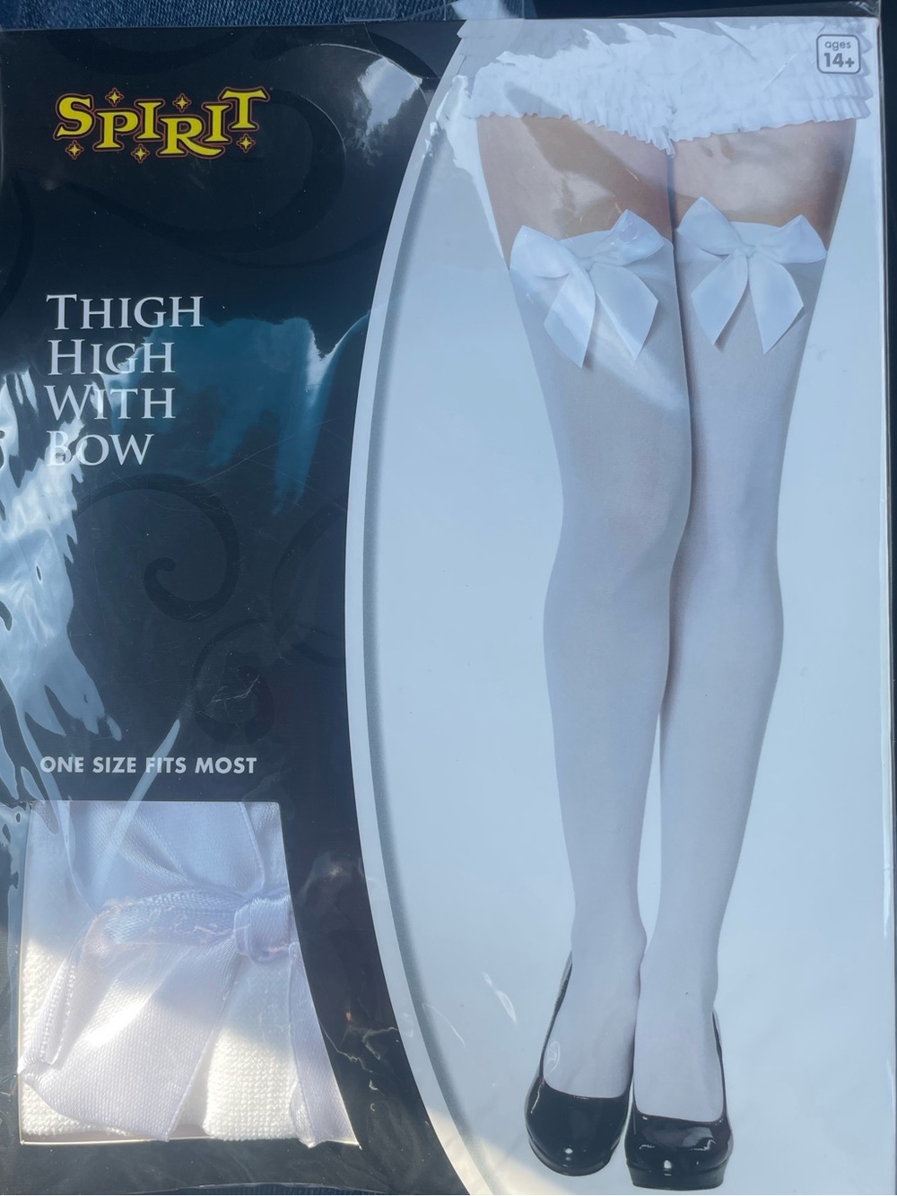 Spirit White Thigh High tights with Bow
